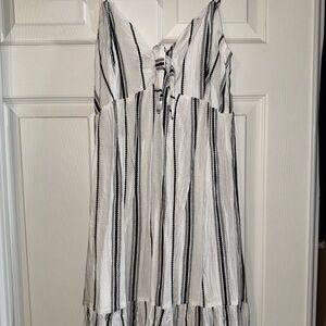 Striped Black and White Mini Dress
